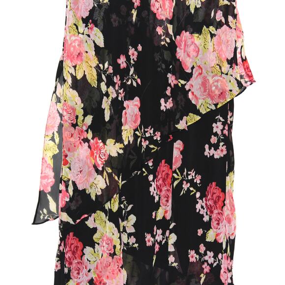 Vintage Chiffon Floral Midi Dress Layered Dress Size 16W - Picture 4 of 11